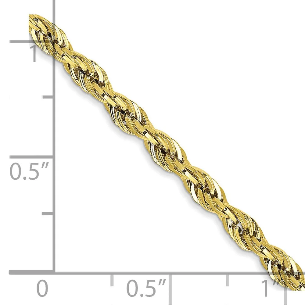 10k 3mm Semi-Solid Rope Chain