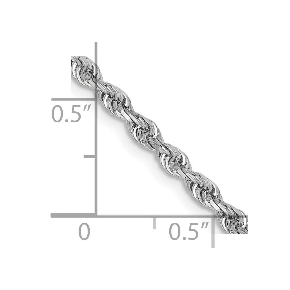 10k White Gold 2.75mm D/C Quadruple Rope Chain