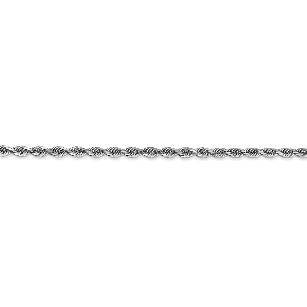 10k White Gold 2.75mm D/C Quadruple Rope Chain