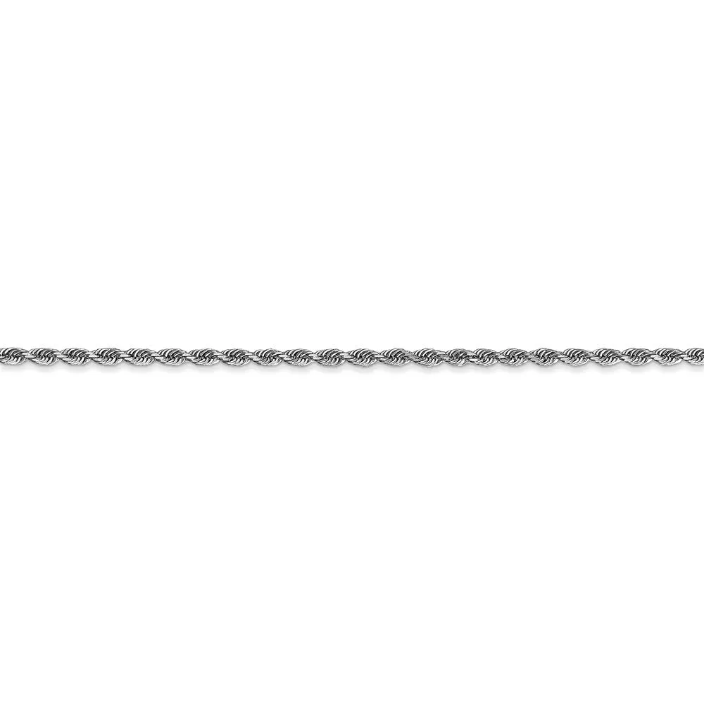 10k White Gold 2mm D/C Quadruple Rope Chain