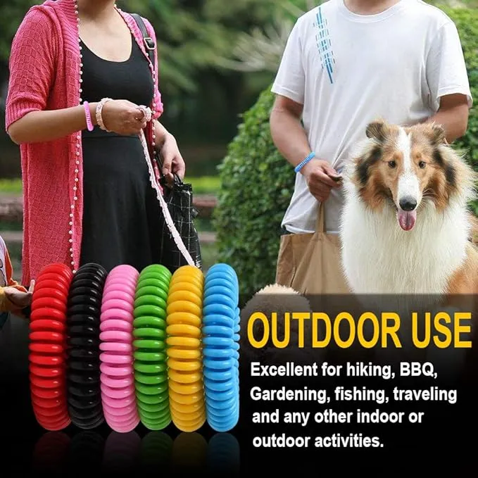 12 Pack Mosquito Bracelets, Mosquito Bands for Adults and Kids with Individually Wrapped & DEET Free, Natural and Waterproof Wristbands Citronella Bracelets for Camping Hiking