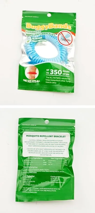 12 Pack Mosquito Bracelets, Mosquito Bands for Adults and Kids with Individually Wrapped & DEET Free, Natural and Waterproof Wristbands Citronella Bracelets for Camping Hiking