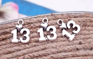 13 charm , 13, number charm charm, 13 charm, Charm, Charms, wholesale charm, alloy charm