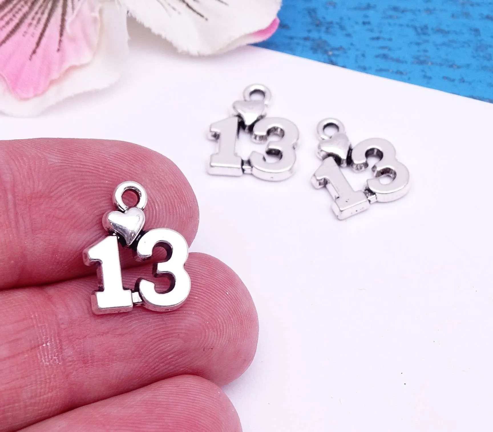 13 charm , 13, number charm charm, 13 charm, Charm, Charms, wholesale charm, alloy charm