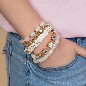 1408 - Stacked Bracelets - White