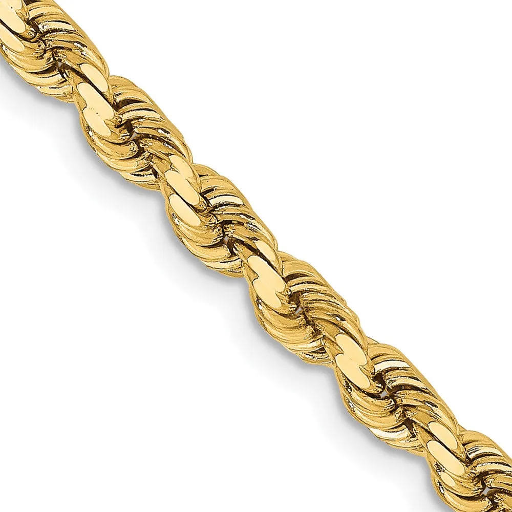 14K 3.75mm D/C Rope with Lobster Clasp Chain