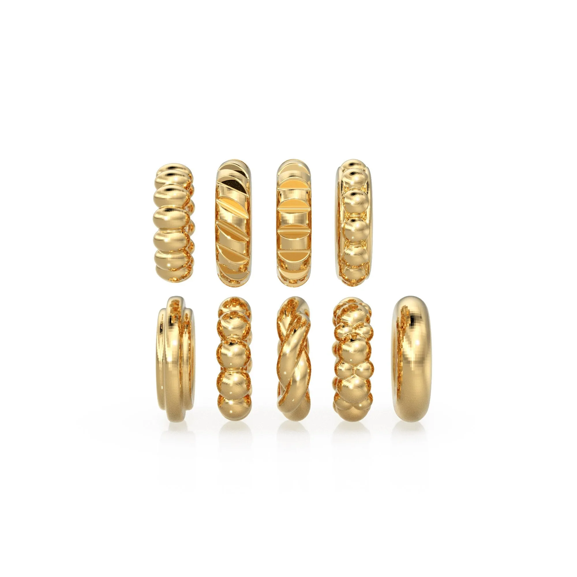 14K Solid Italian Gold Rondels, Charm Rondelle, 18k Gold Roundel, Rope Twisted, Round Wheel Tyre, Beaded Texture Rondelle spacer charms