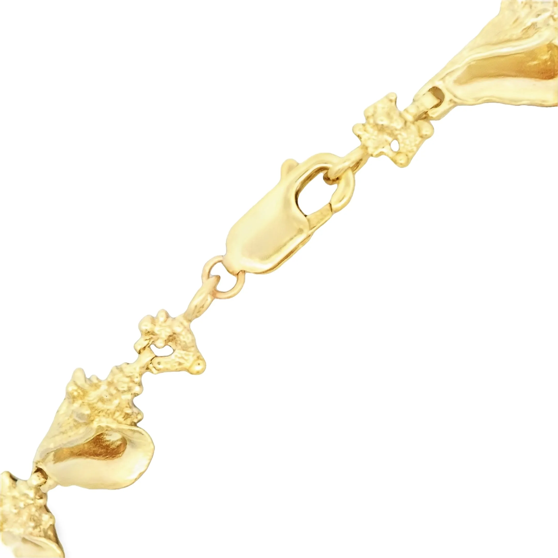 14k Yellow Gold Conch Bracelet 7 1/2"