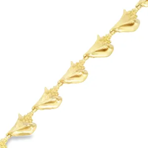 14k Yellow Gold Conch Bracelet 7 1/2"