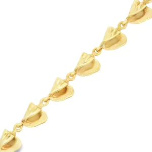 14k Yellow Gold Conch Bracelet 7 1/4"