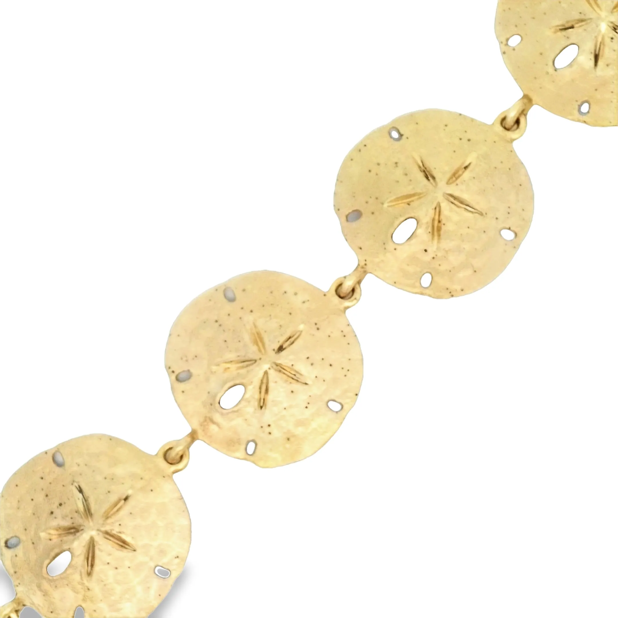 14k Yellow Gold Sand Dollar Bracelet 7"