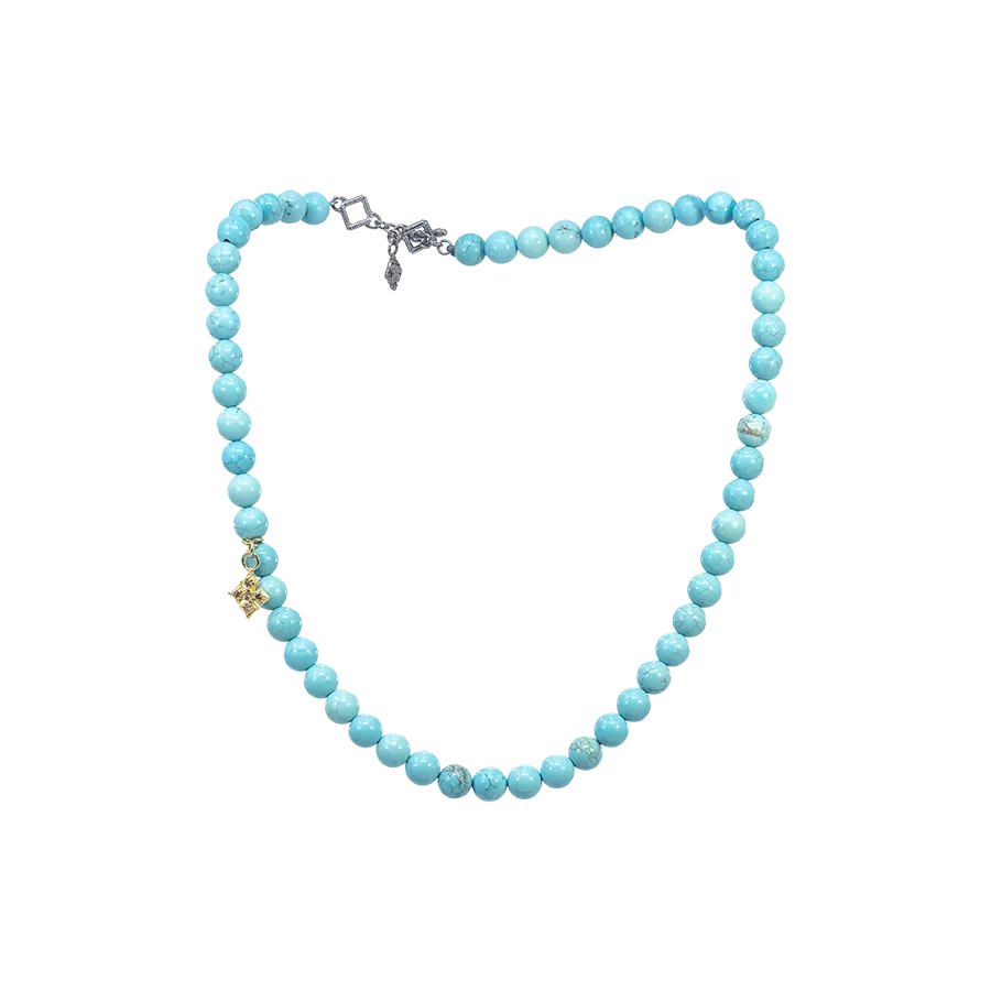 15" BLUE MAGNESITE BEADS DOUBLET WRAP BRACELET