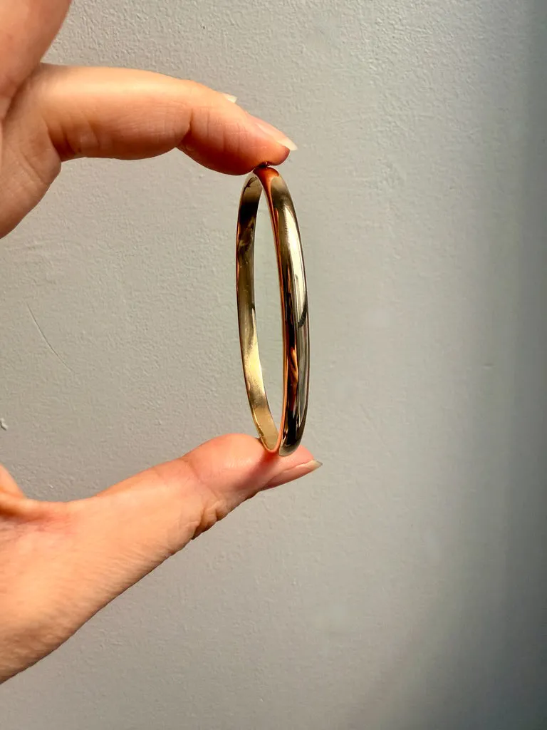1961 Signed Swedish Vintage SOLID 18k gold hinged bangle 25.1g - 7.25 inch oval interior