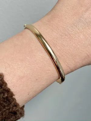 1961 Signed Swedish Vintage SOLID 18k gold hinged bangle 25.1g - 7.25 inch oval interior