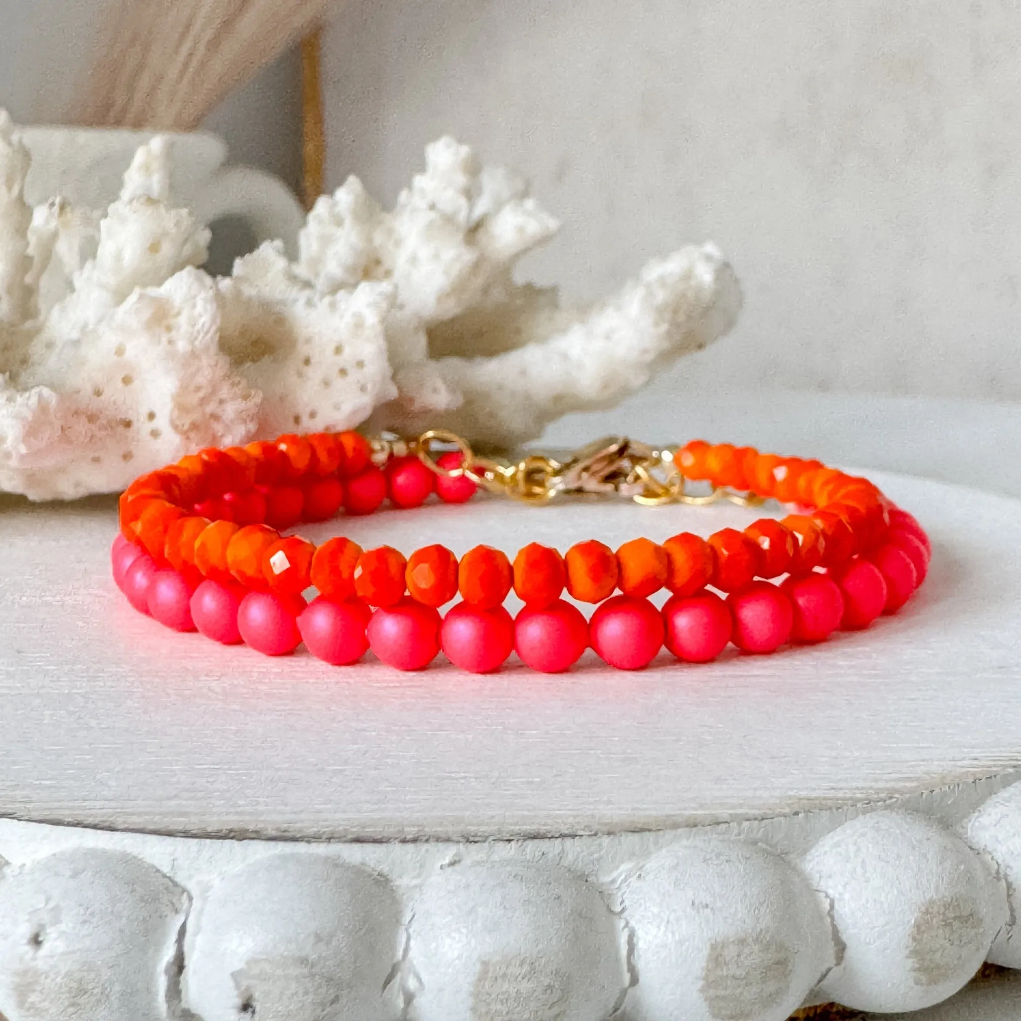 1990’s Party Color Collection Bead Bracelet Stacking Set - Set of 3 or Each
