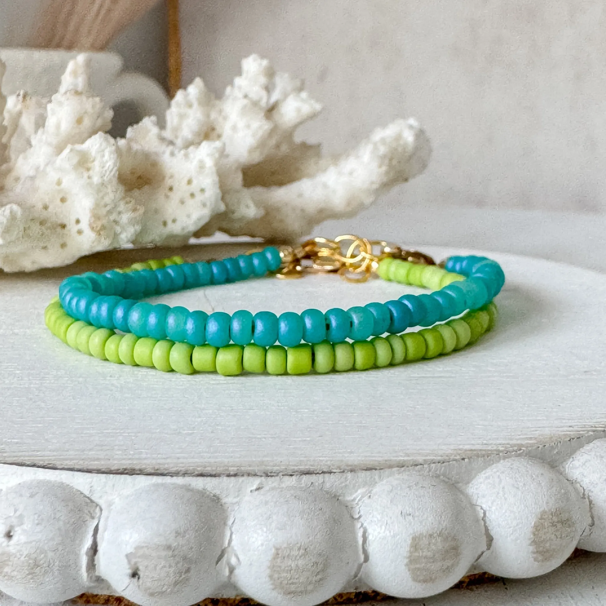 1990’s Party Color Collection Bead Bracelet Stacking Set - Set of 3 or Each