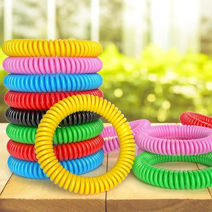24 Pack Mosquito Bracelets, Mosquito Bracelets Outdoor for Adults and Kids, Individually Wrapped DEET-Free Waterproof Bands