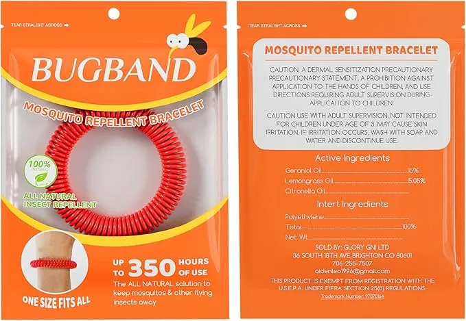 24 Pack Mosquito Bracelets, Mosquito Bracelets Outdoor for Adults and Kids, Individually Wrapped DEET-Free Waterproof Bands
