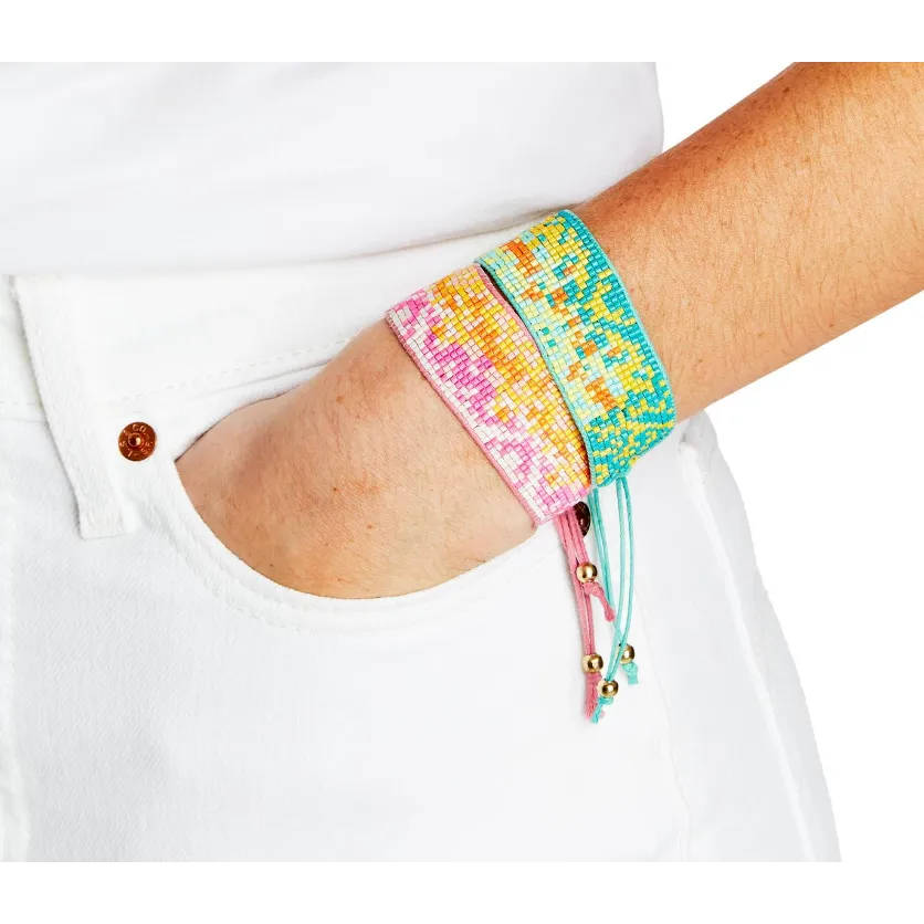 2Chic Pretty Pixel Hand-Beaded Adjustable Bracelet