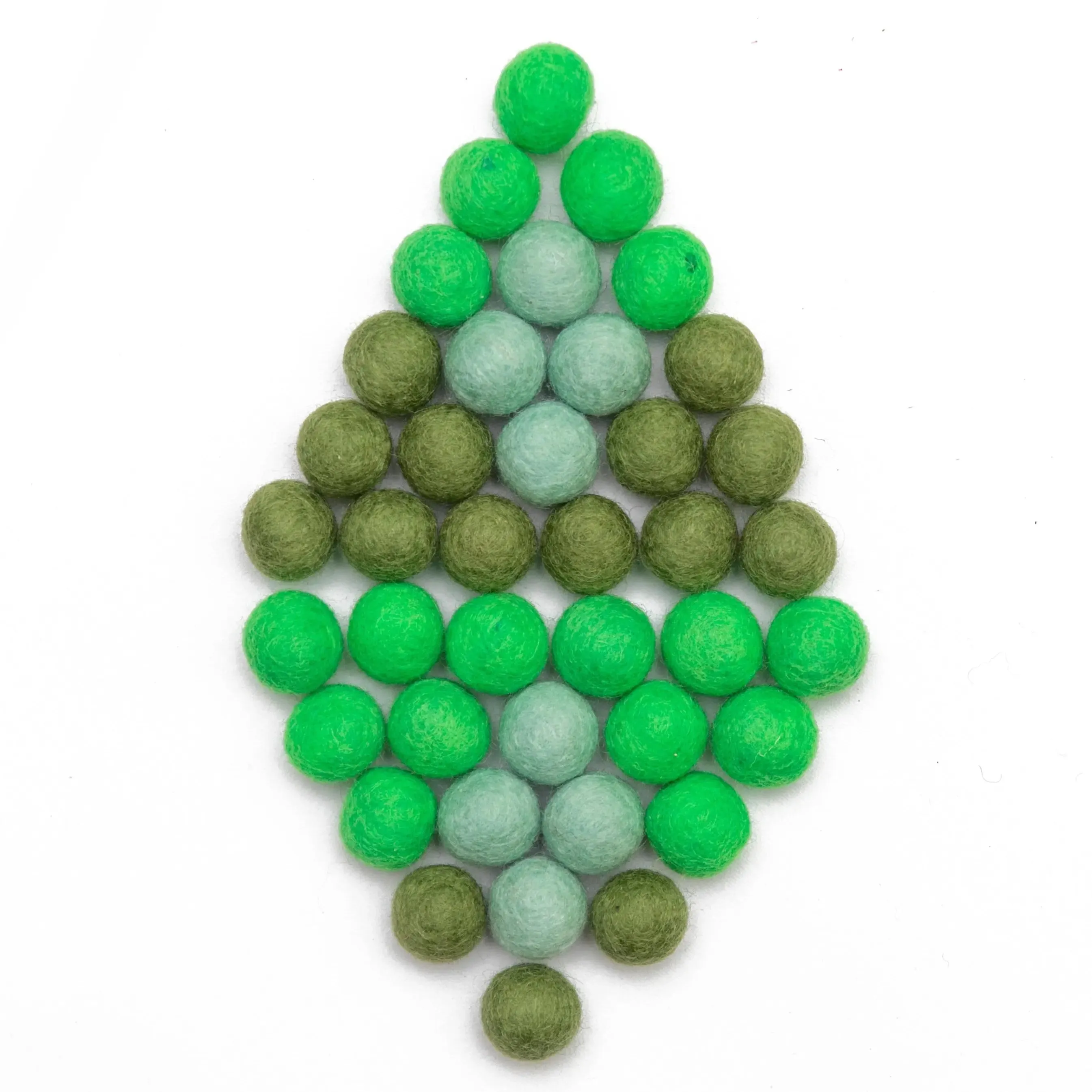 2cm Felt Balls - Green shades - 300 pcs