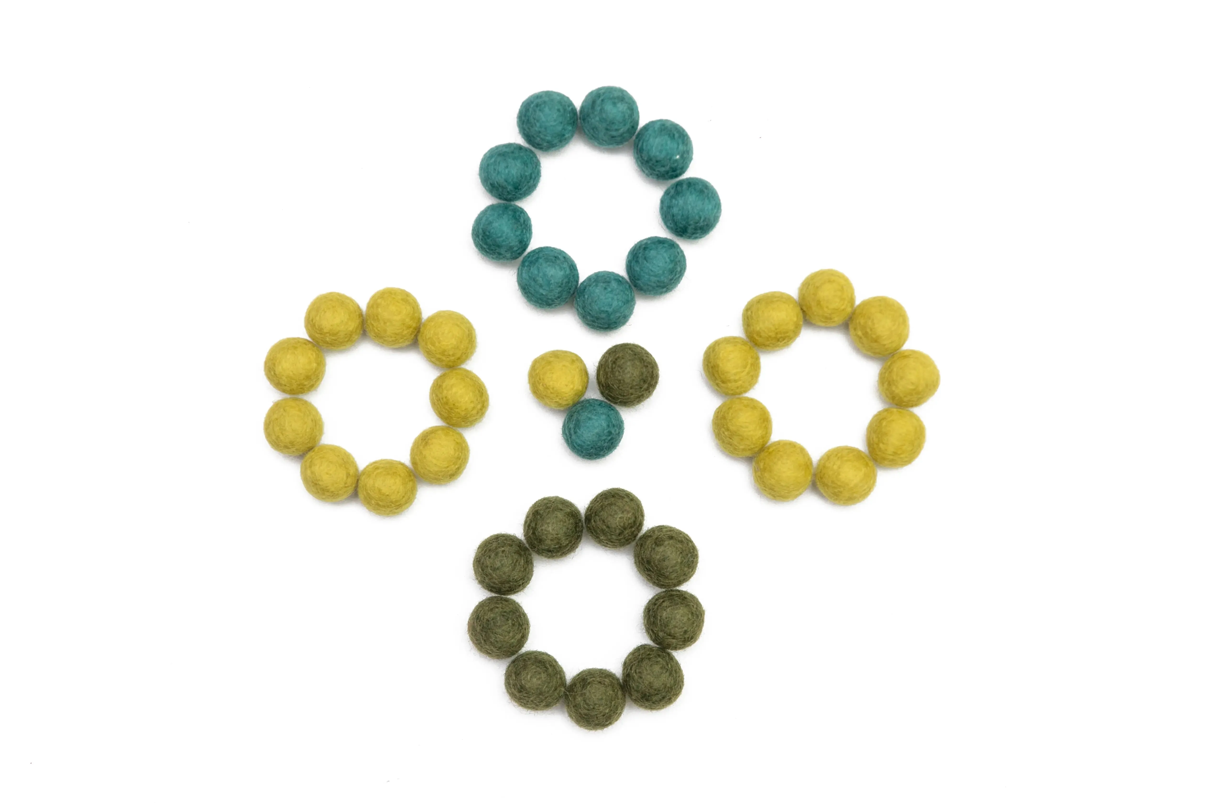2cm Felt Balls - Green shades - 300 pcs