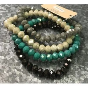 4PC CRYSTAL BRACELET SET #SB-0910MUL5
