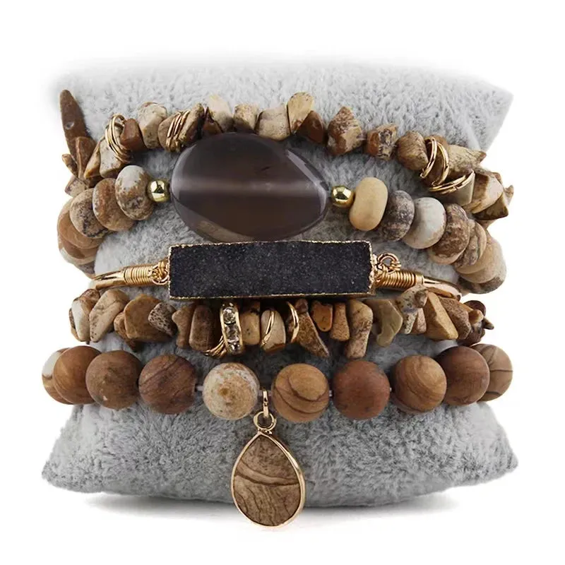 5pc Stack Bracelets Set - multiple colors available