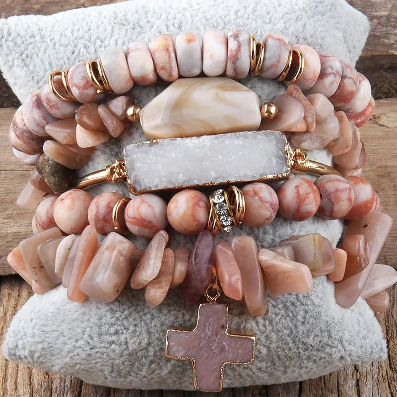 5pc Stack Bracelets Set - multiple colors available