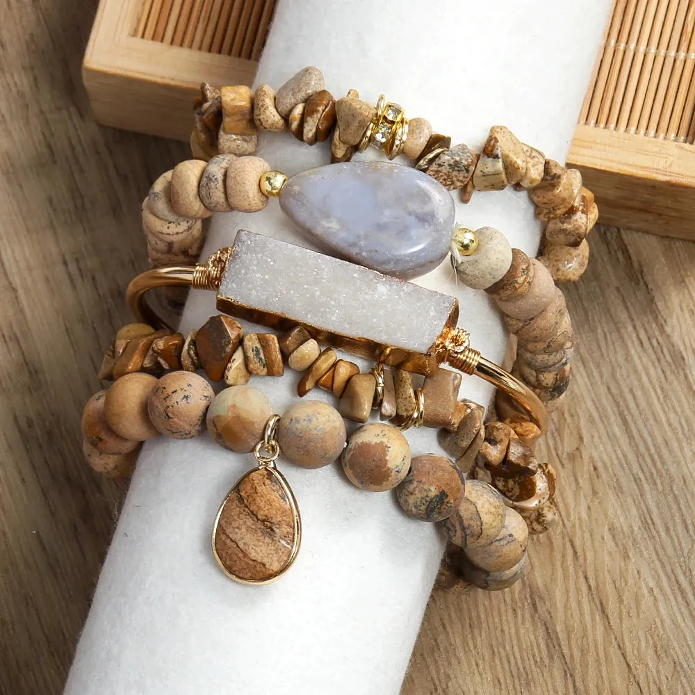 5pc Stack Bracelets Set - multiple colors available