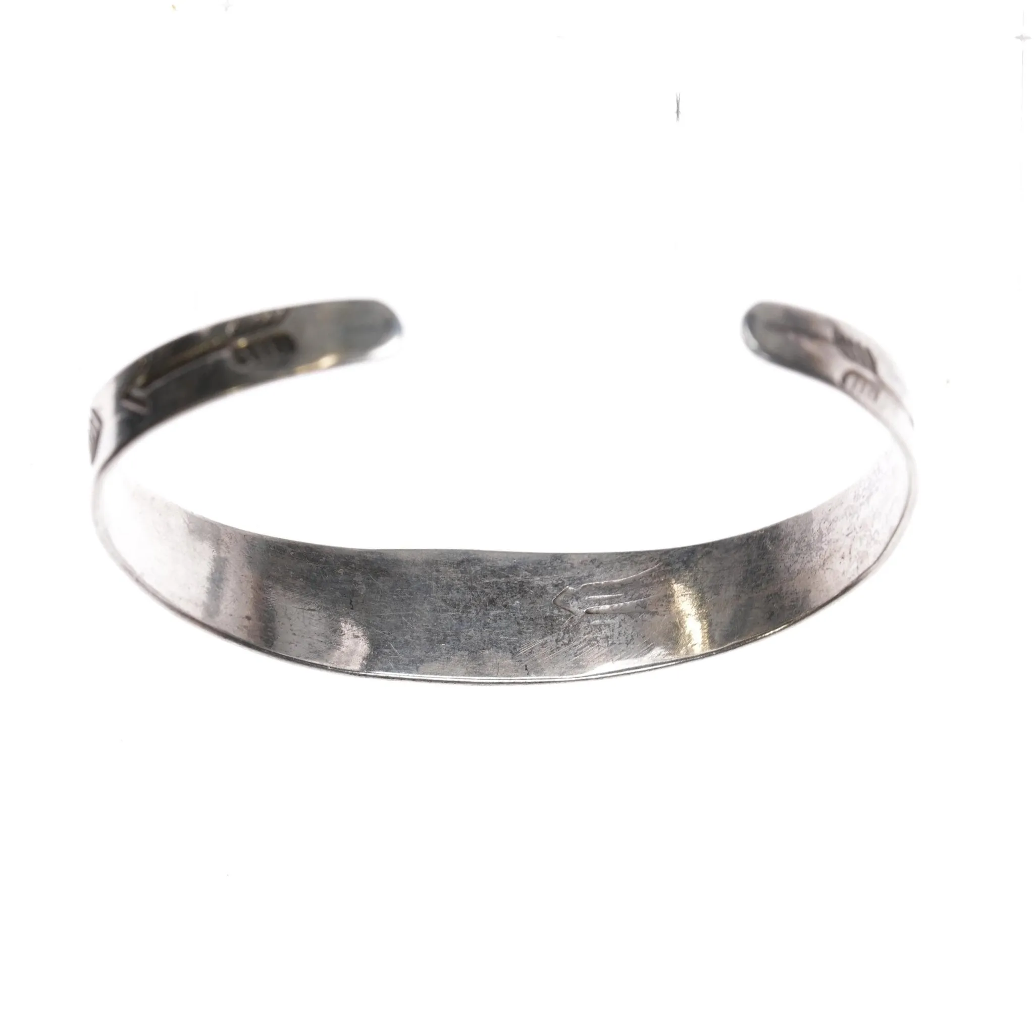 6.375" 30's-40's Fred Harvey sterling and turquoise cuff bracelet