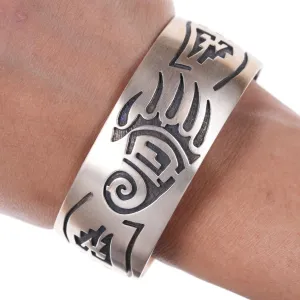 6.875 Hopi Overlay Sterling cuff bracelet