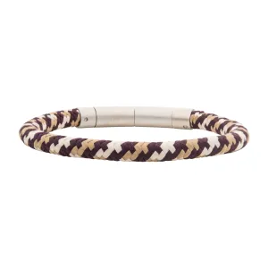 6mm Brown, Beige & Dark Brown Nylon Cord Bracelet BRNYLON-BBW