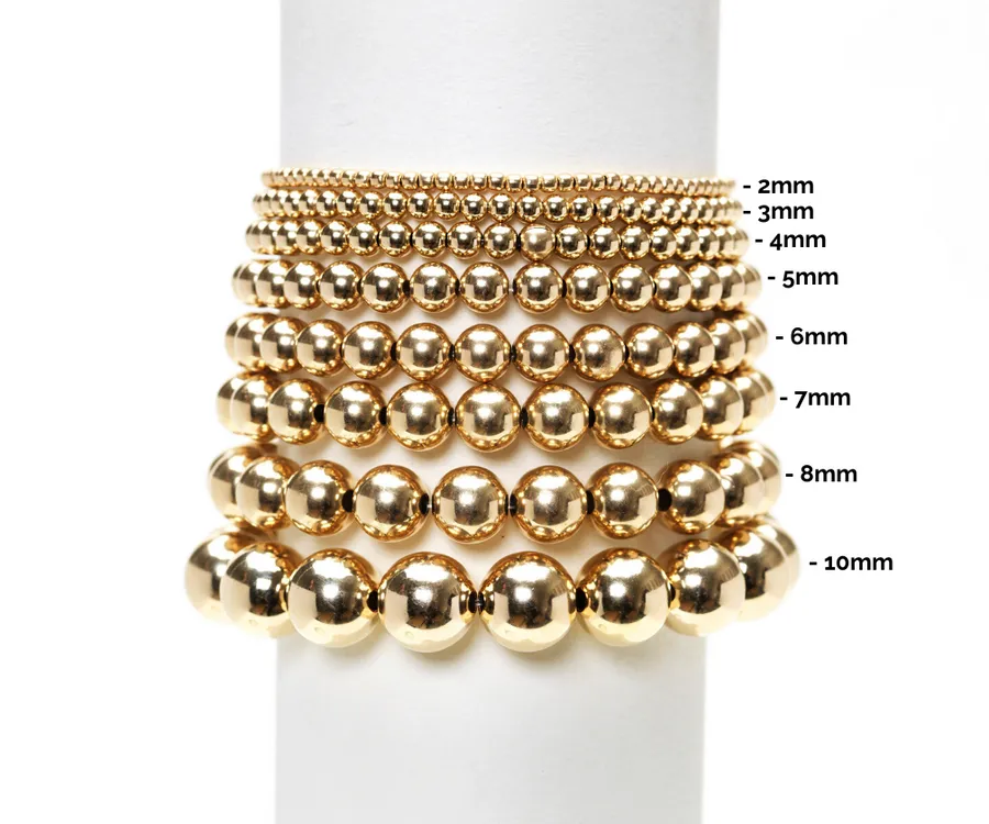 6mm Yellow Gold Filled Bracelet With 7mm Sterling Silver