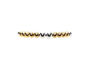 6mm Yellow Gold Filled Bracelet With 7mm Sterling Silver
