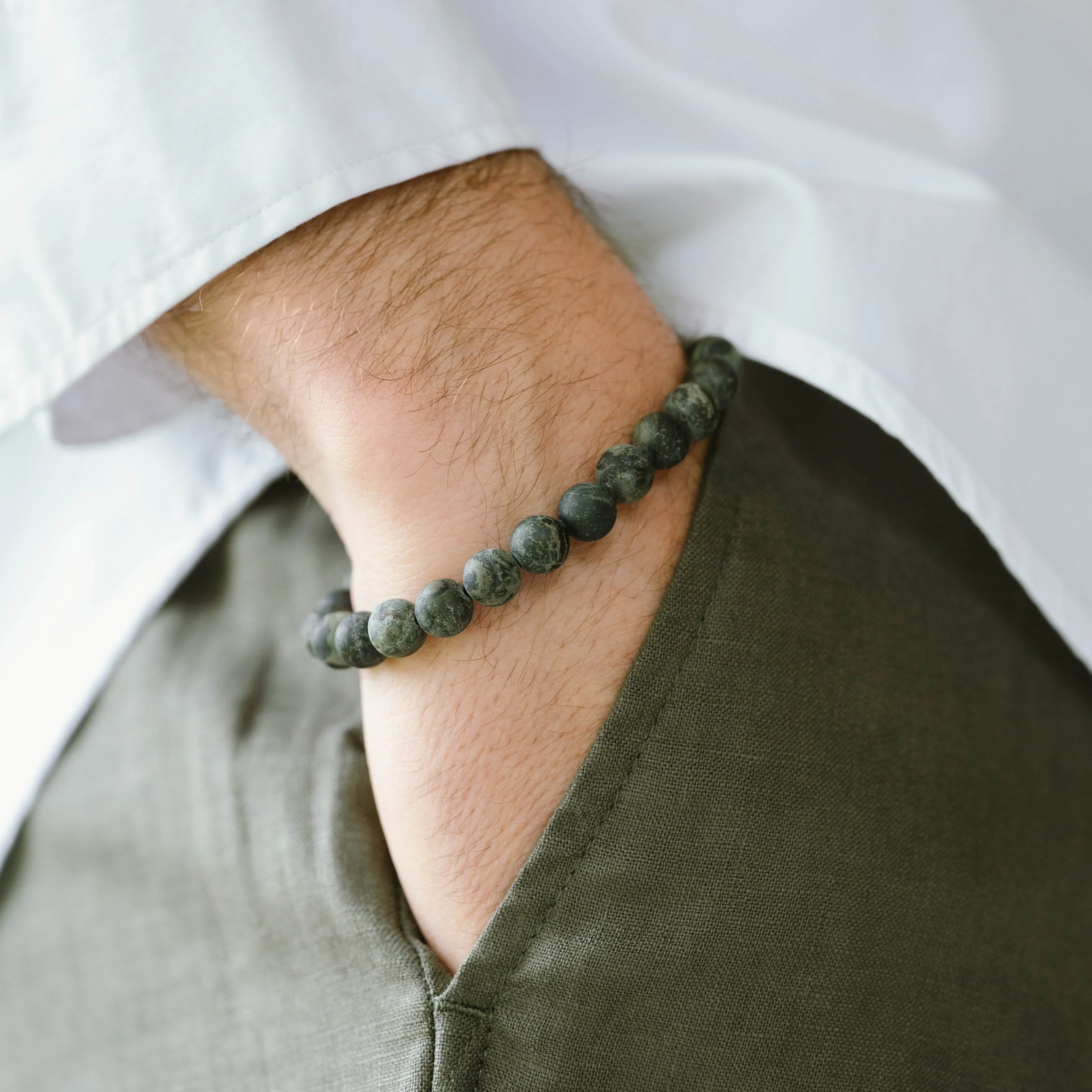 8mm Round Gemstone Bracelet Matt Kambaba