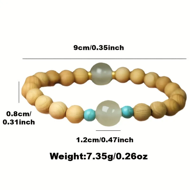 8mm Wooden Round Beads Bracelet