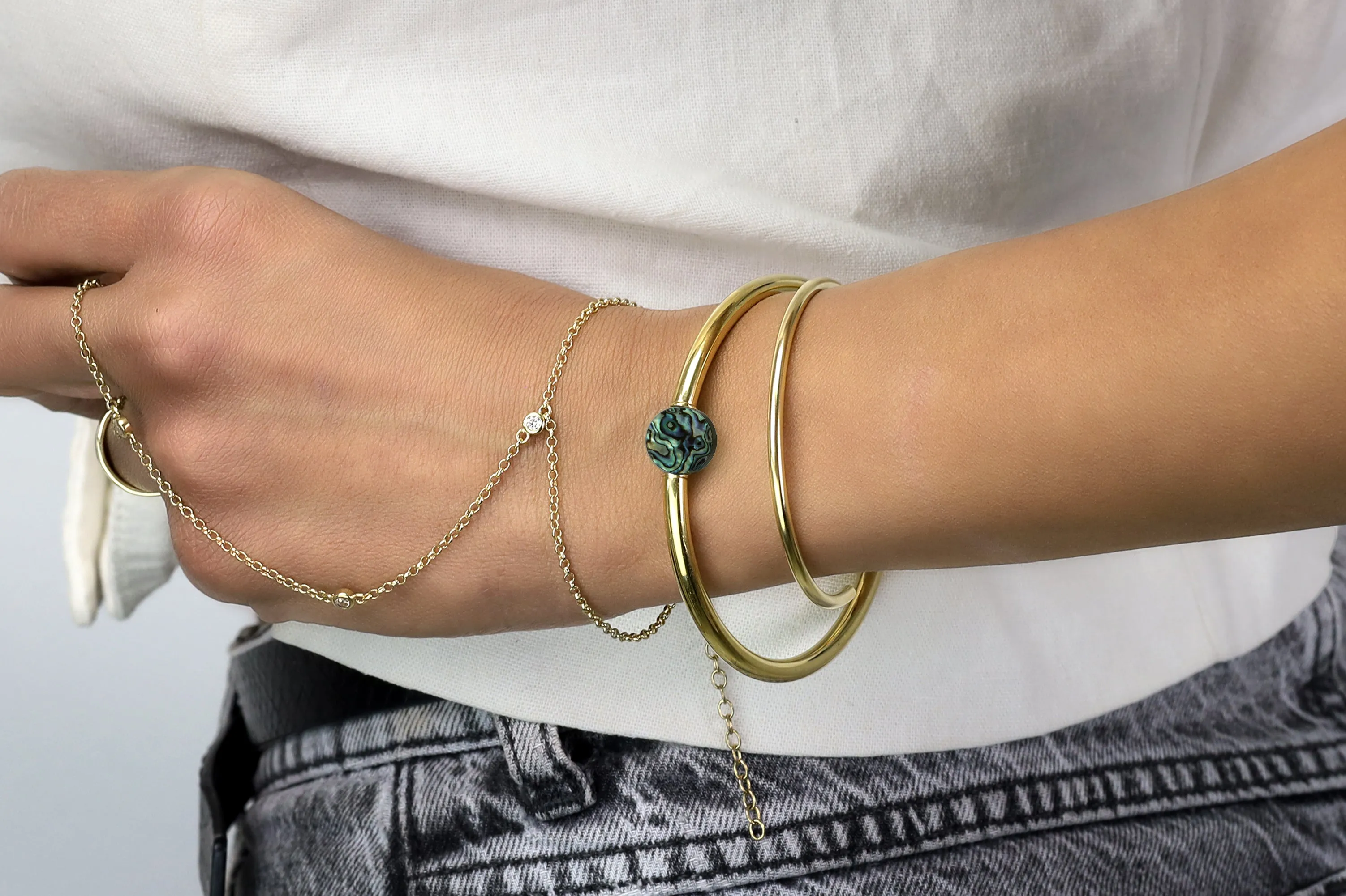 Abalone Shell Bangle Bracelet