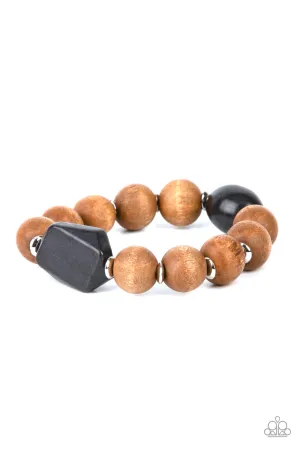 Abundantly Artisan - Black/Brown  Wood Bracelet