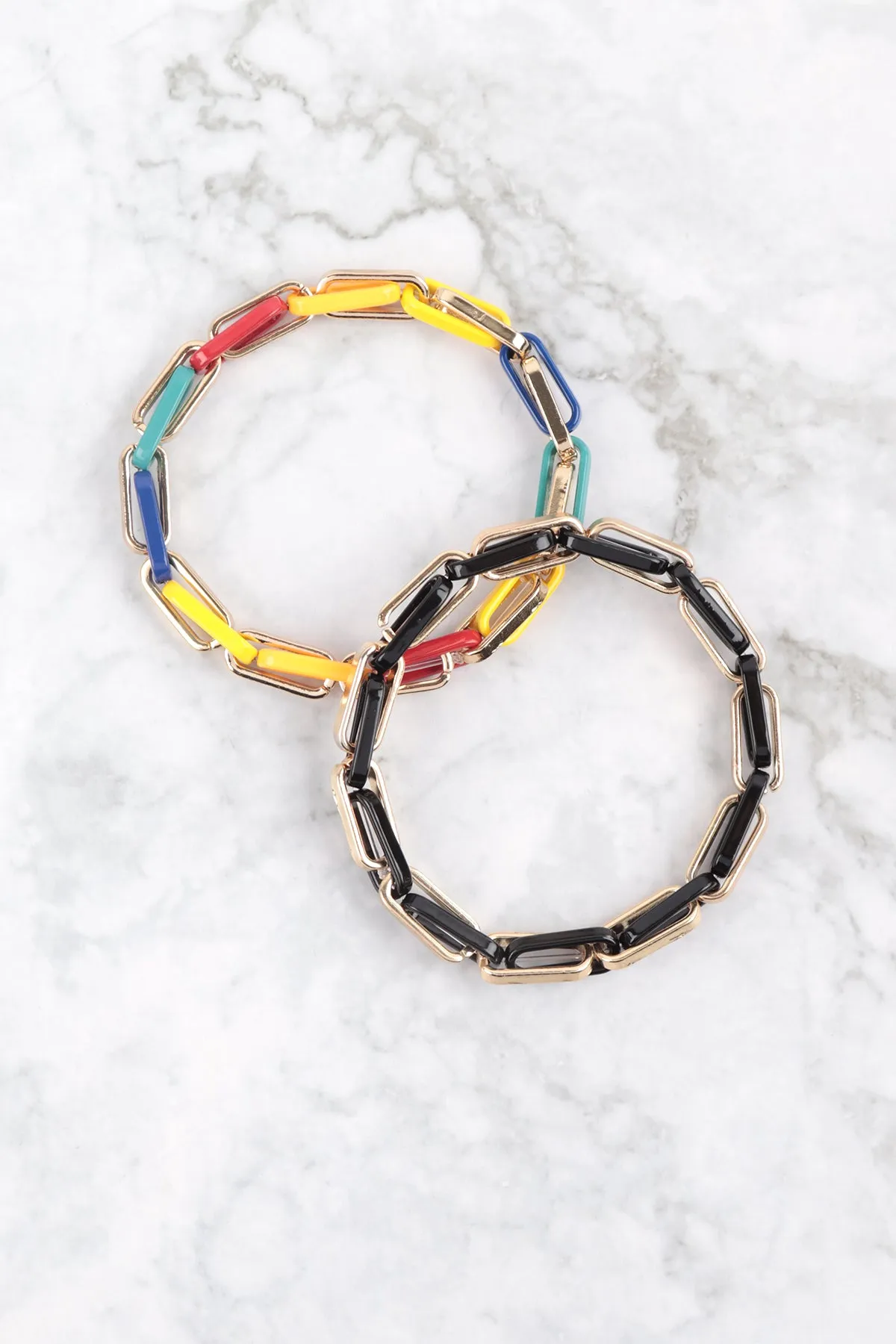 ACETETATE MULTI LINK ELASTIC BRACELET