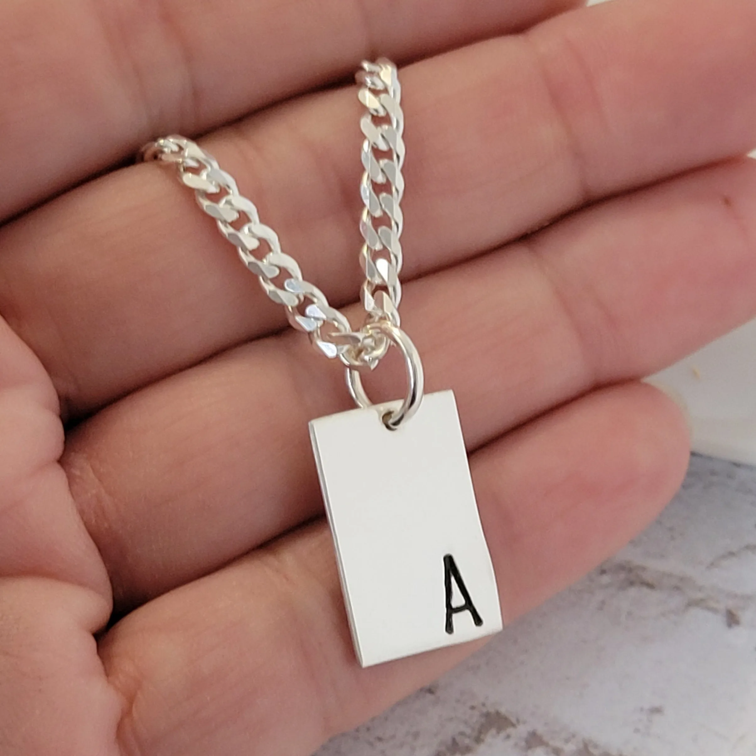 Add On Charm Only - Square or Rectangle - Sterling, Gold or Rose Gold
