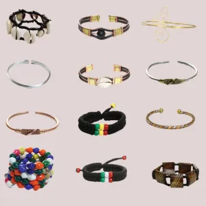 African Afrocentric Bracelets Set of 12