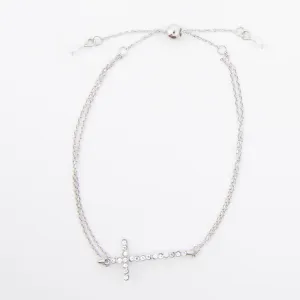 Alcea Linked Chain Cross Bracelet