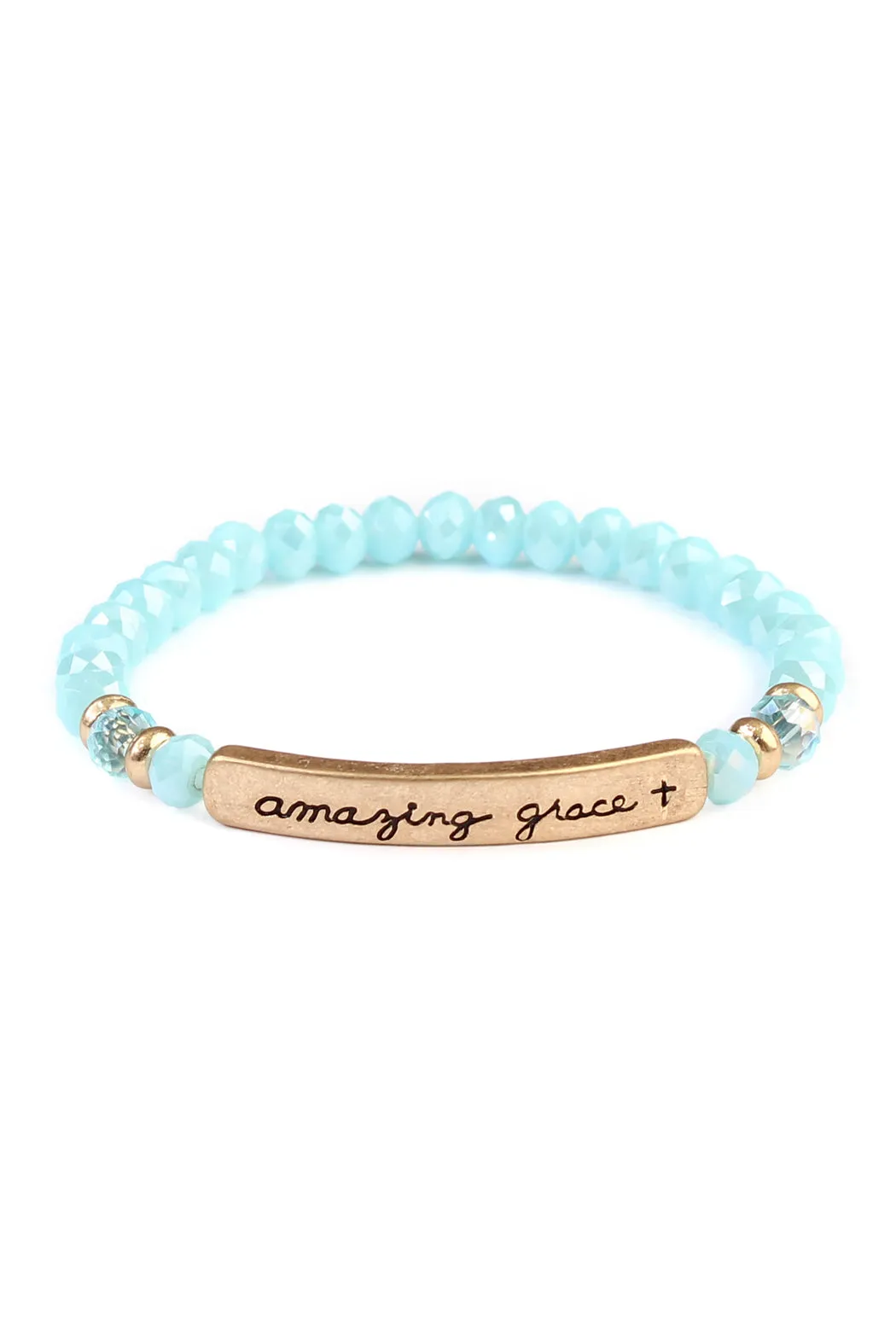 AMAZING GRACE 6mm GLASS STRETCH BRACELET
