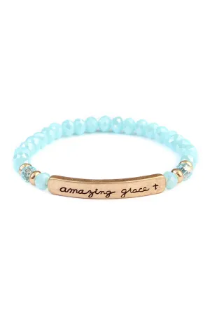 AMAZING GRACE 6mm GLASS STRETCH BRACELET
