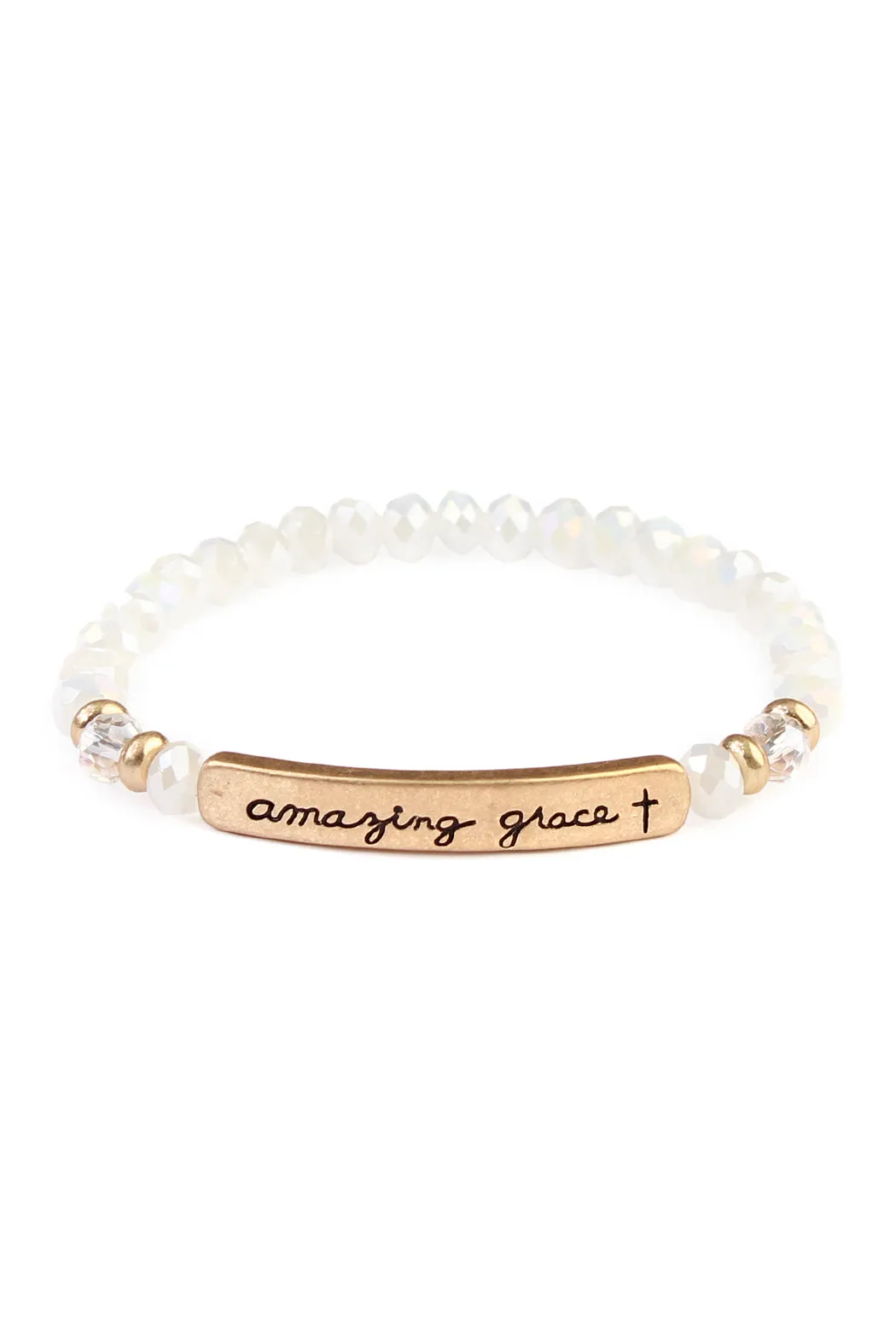 AMAZING GRACE 6mm GLASS STRETCH BRACELET