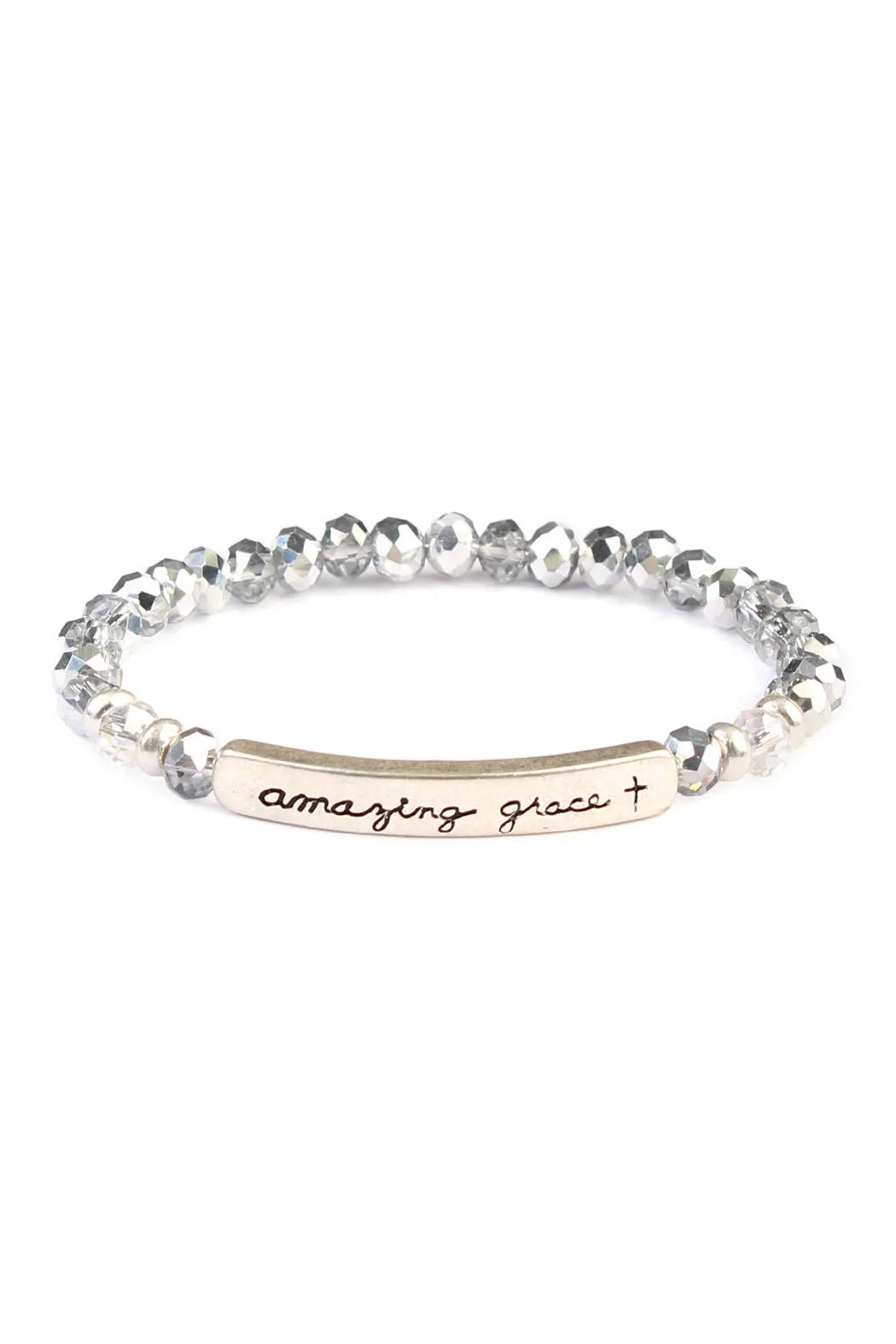 AMAZING GRACE 6mm GLASS STRETCH BRACELET