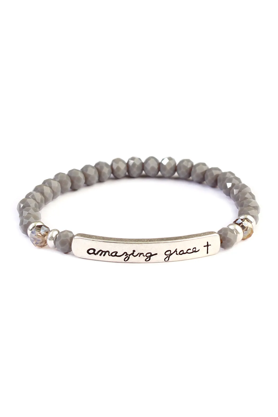 AMAZING GRACE 6mm GLASS STRETCH BRACELET