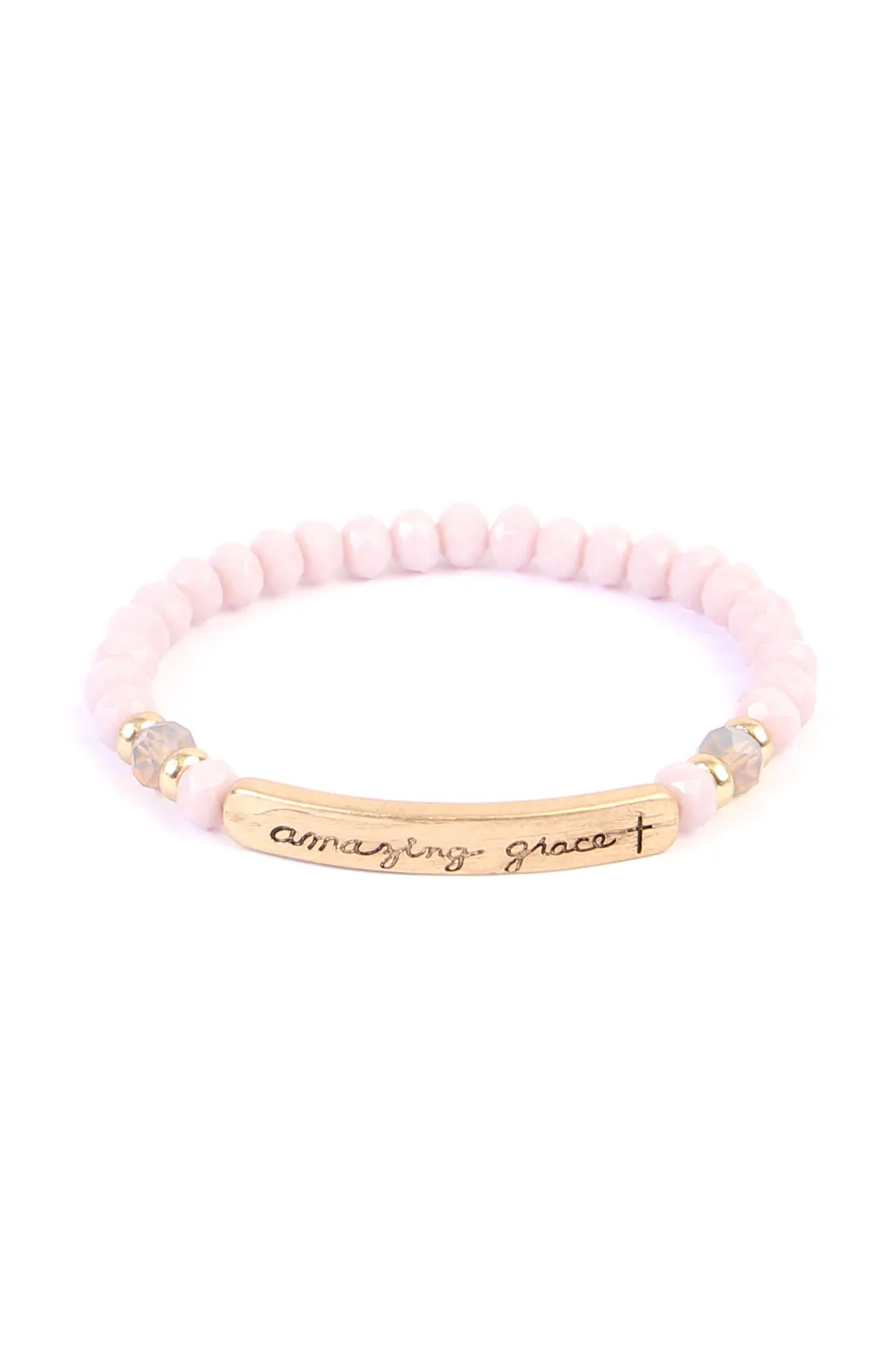 AMAZING GRACE 6mm GLASS STRETCH BRACELET