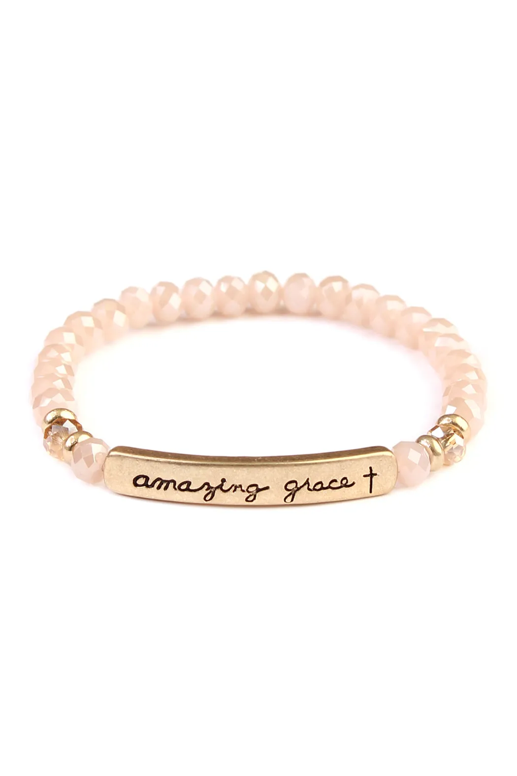 AMAZING GRACE 6mm GLASS STRETCH BRACELET