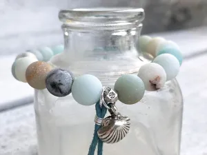 Amazonite Shell Charm Bracelet